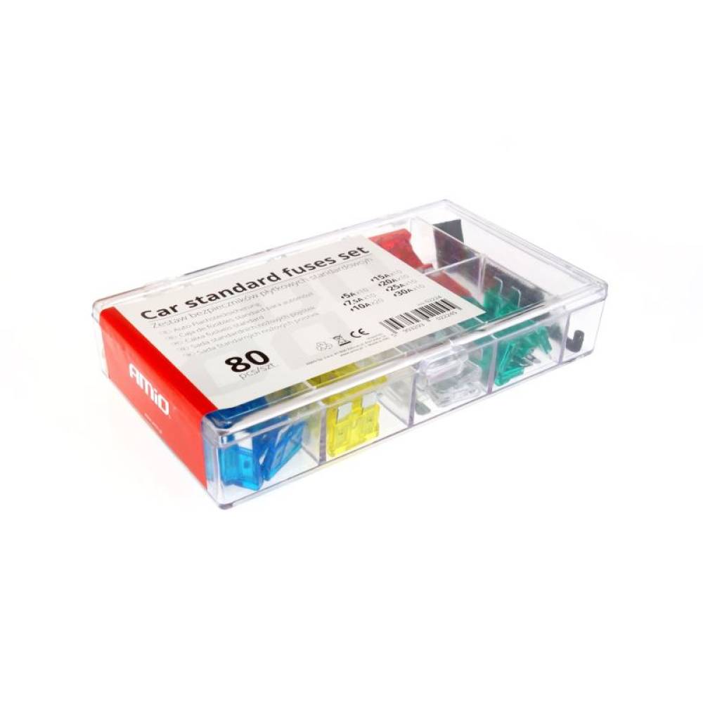 Set 80 sigurante plate mari, cutie 80 bucati cu extractor Amio 02224