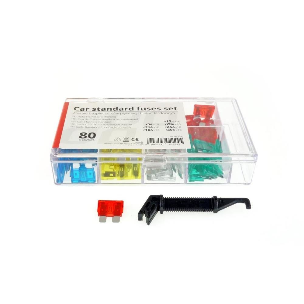 Set 80 sigurante plate mari, cutie 80 bucati cu extractor Amio 02224