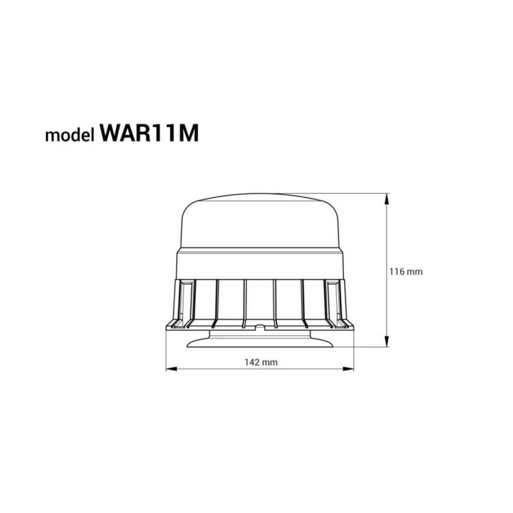 Girofar 12V, h116, 39 LED-uri, magnetic, 3 suruburi, 01500 Amio