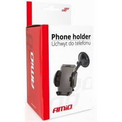 Suport telefon, 3 prinderi, cu ventuza, grila aerisire si talpa adeziva, 01250 Amio