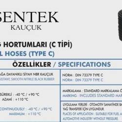 Furtun combustibil, cu insertie, NBR/CR, interior fi 8 Sentek