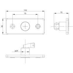 Lampa gabarit 110x45, LED, rosie, 12-36V, MD-013-C Fristom 