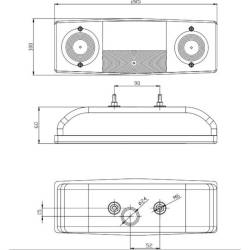 Lampa spate 285x100, 4 functii, dreapta, 549P Fristom