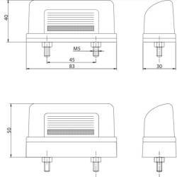 Lampa numar cu inaltator, 83x50, FT-022-1 Fristom   