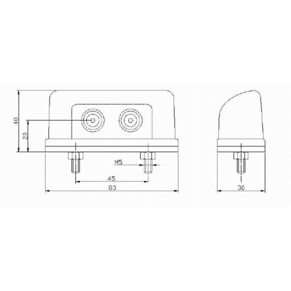 Lampa numar 83x40, 2+3 LED-uri, cu pozitie, rosie FT-016-A Fristom 