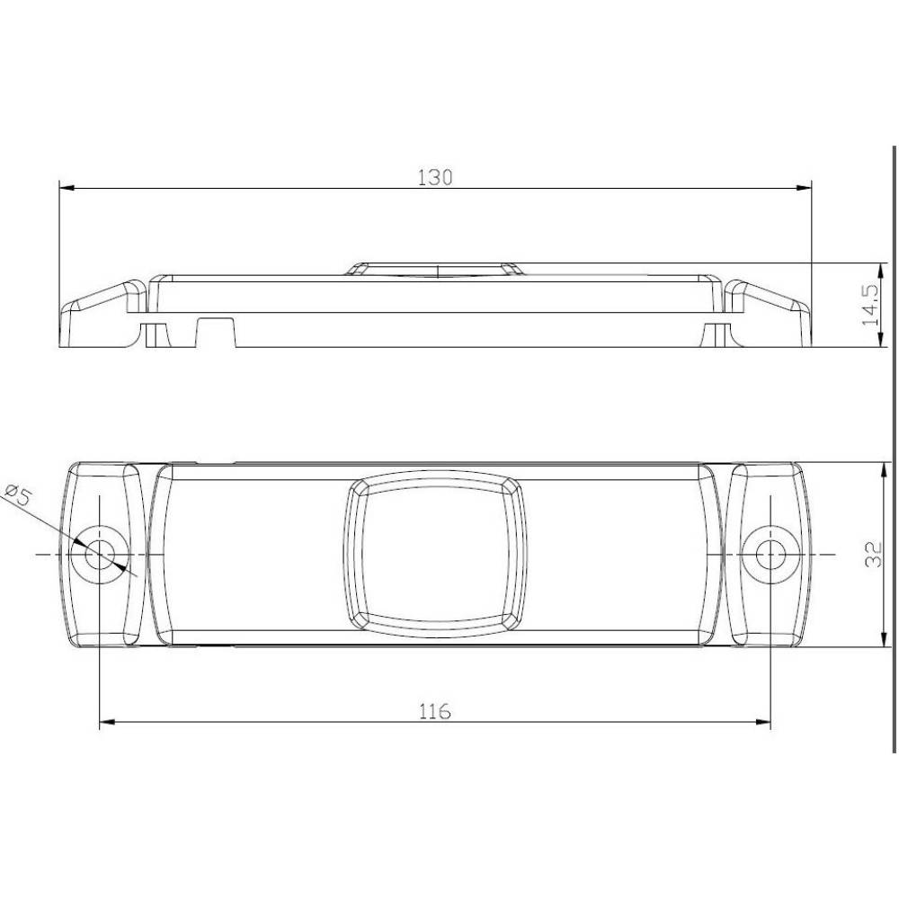 Lampa gabarit 100x32, LED, galbena, cu suport urechi, 12-36V, FT-017-Z  Fristom