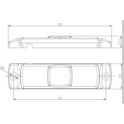 Lampa gabarit 100x32, LED, galbena, cu suport urechi, 12-36V, FT-017-Z  Fristom