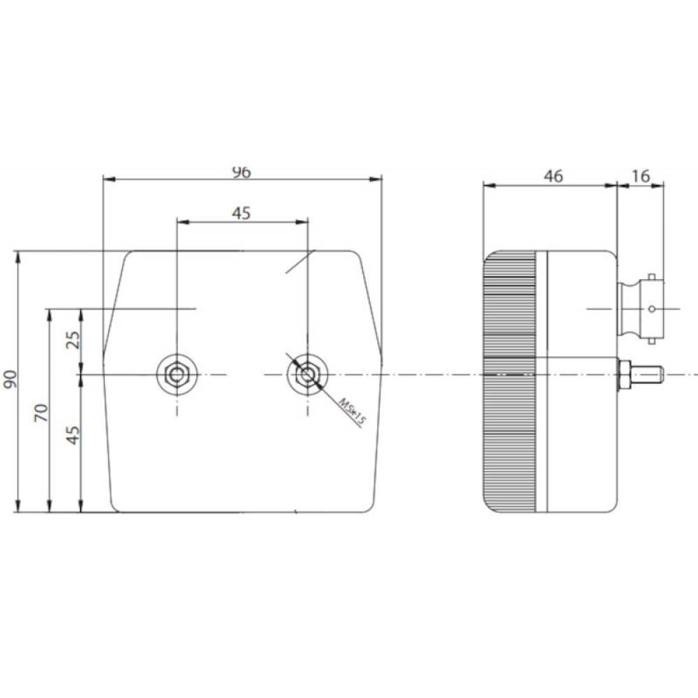 Lampa spate 96x90, 4 functii, stanga, MD-002/L Fristom 