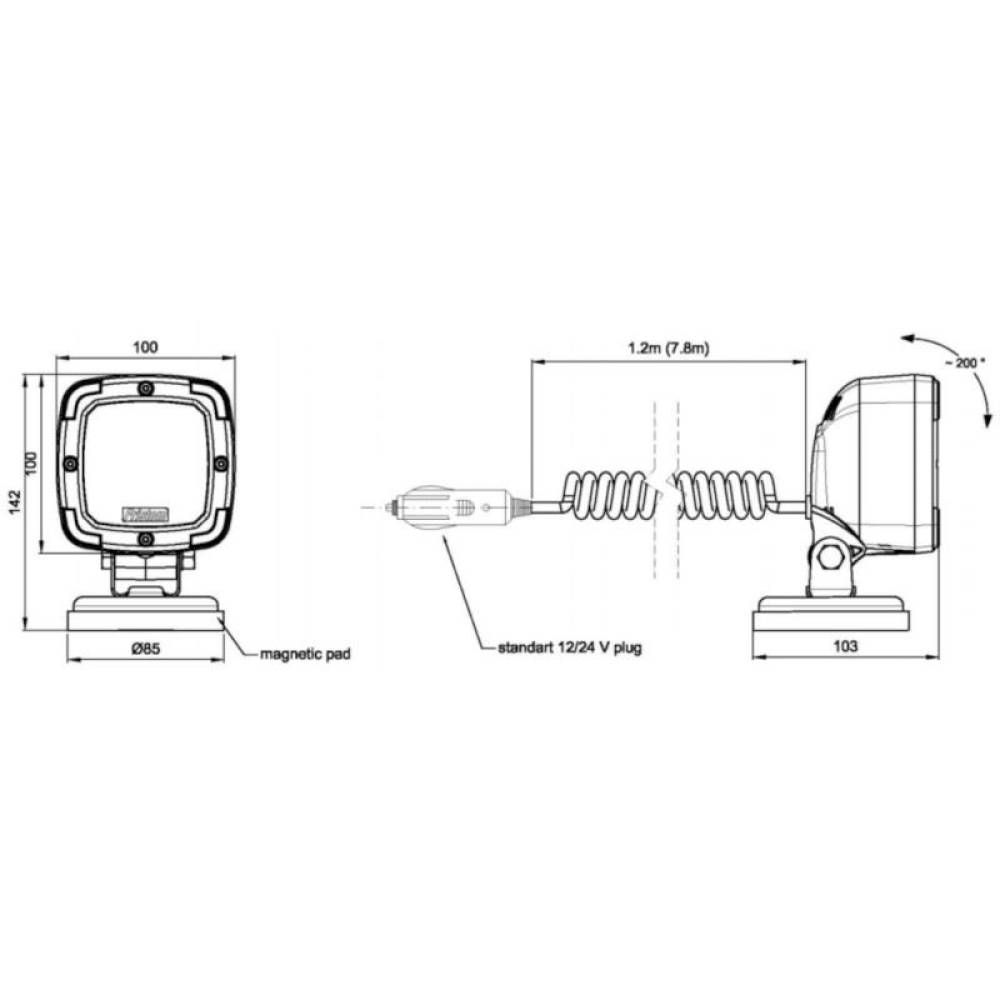 Proiector lucru 100x100, LED, 1300lm, cu magnet, FT-036MAG M78 Fristom