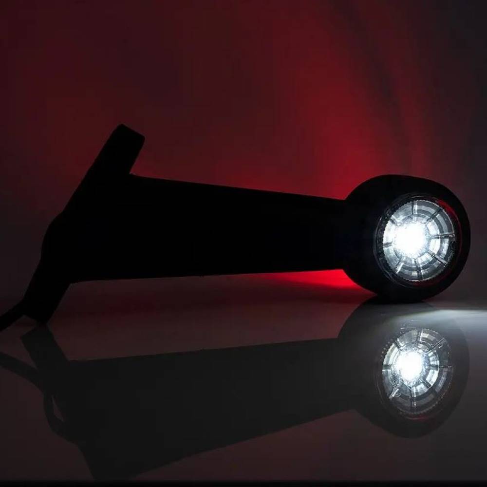 Lampa gabarit cu brat 195mm, oblic 45°, LED, alb-rosie, 12-36V, FT-009-E Fristom Lampa gabarit cu brat 195mm, oblic 45°, LED, alb-rosie, 12-36V, FT-009-E Fristom