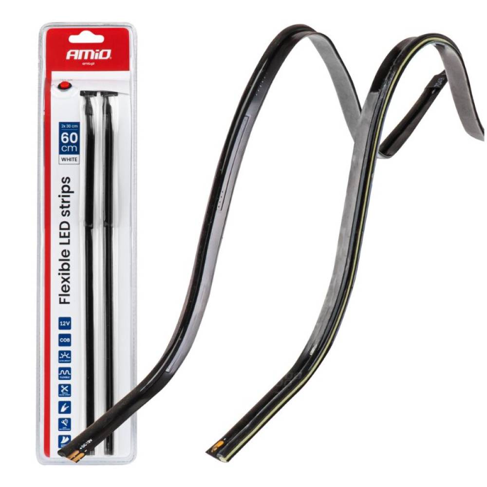 Banda Led Flexibila, cob, alb, 2x30cm, 12V, Amio04575 Banda Led Flexibila, cob, alb, 2x30cm, 12V, Amio04575