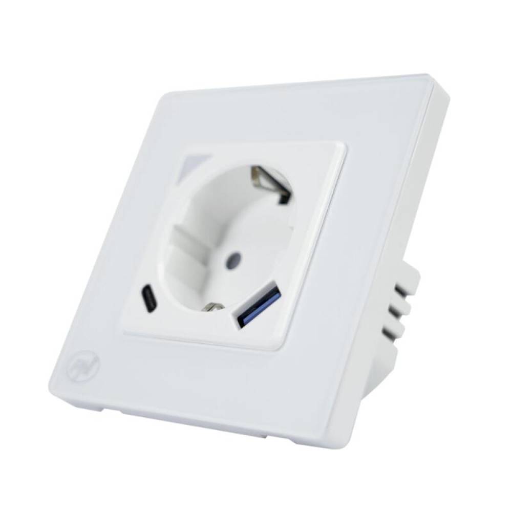 Kit Priza dubla inteligenta SmartHome WiFi, cu rama montaj ingropat PNI-WP202-2