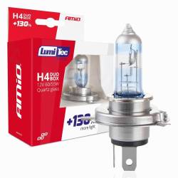 Set 2 becuri H4 12V, 60/55W, +130%, LumiTec Limited blue 01405 Amio