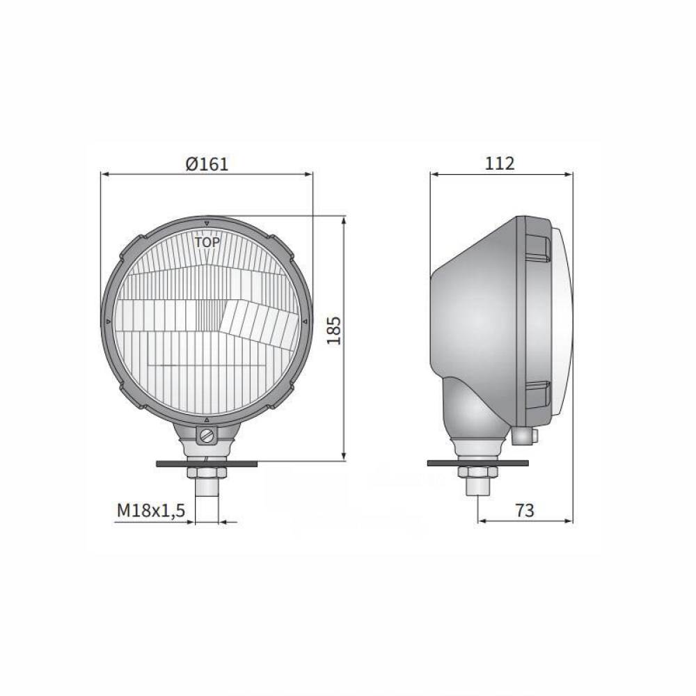 Far tractor rotund plastic, cu bec H4 si pozitie, stanga, dreapta, Ursus 16610 Zelmot Wesem