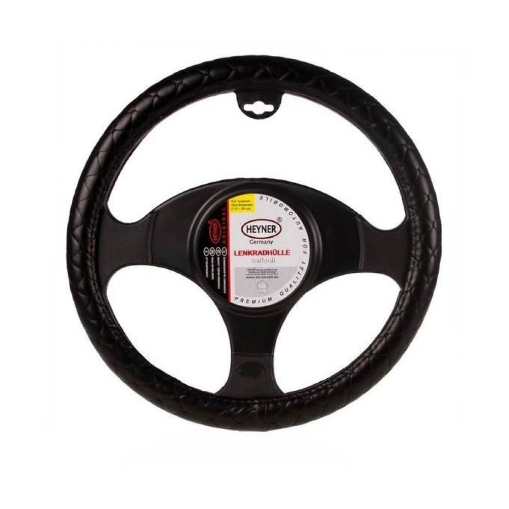 Husa volan 37 - 39cm imitatie piele cu cusaturi, neagra Softech 602.00 Heyner   