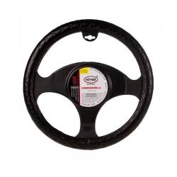 Husa volan 37 - 39cm imitatie piele cu cusaturi, neagra Softech 602.00 Heyner   