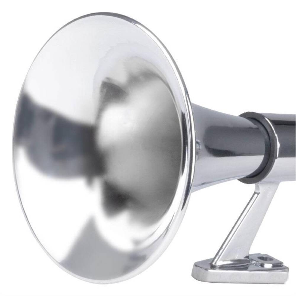 Claxon 12-24V, 120dB, 1 pipa rotunda, 64cm, crom, 04076 Amio Claxon 12-24V, 120dB, 1 pipa rotunda, 64cm, crom, 04076 Amio