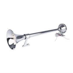 Claxon 12-24V, 120dB, 1 pipa rotunda, 64cm, crom, 04076 Amio