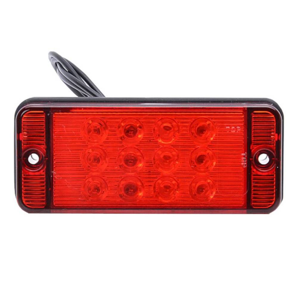 Lampa ceata 2 suruburi, 107x47, 12 LED-uri, rosie, 9-36V W83d-700kr Was
