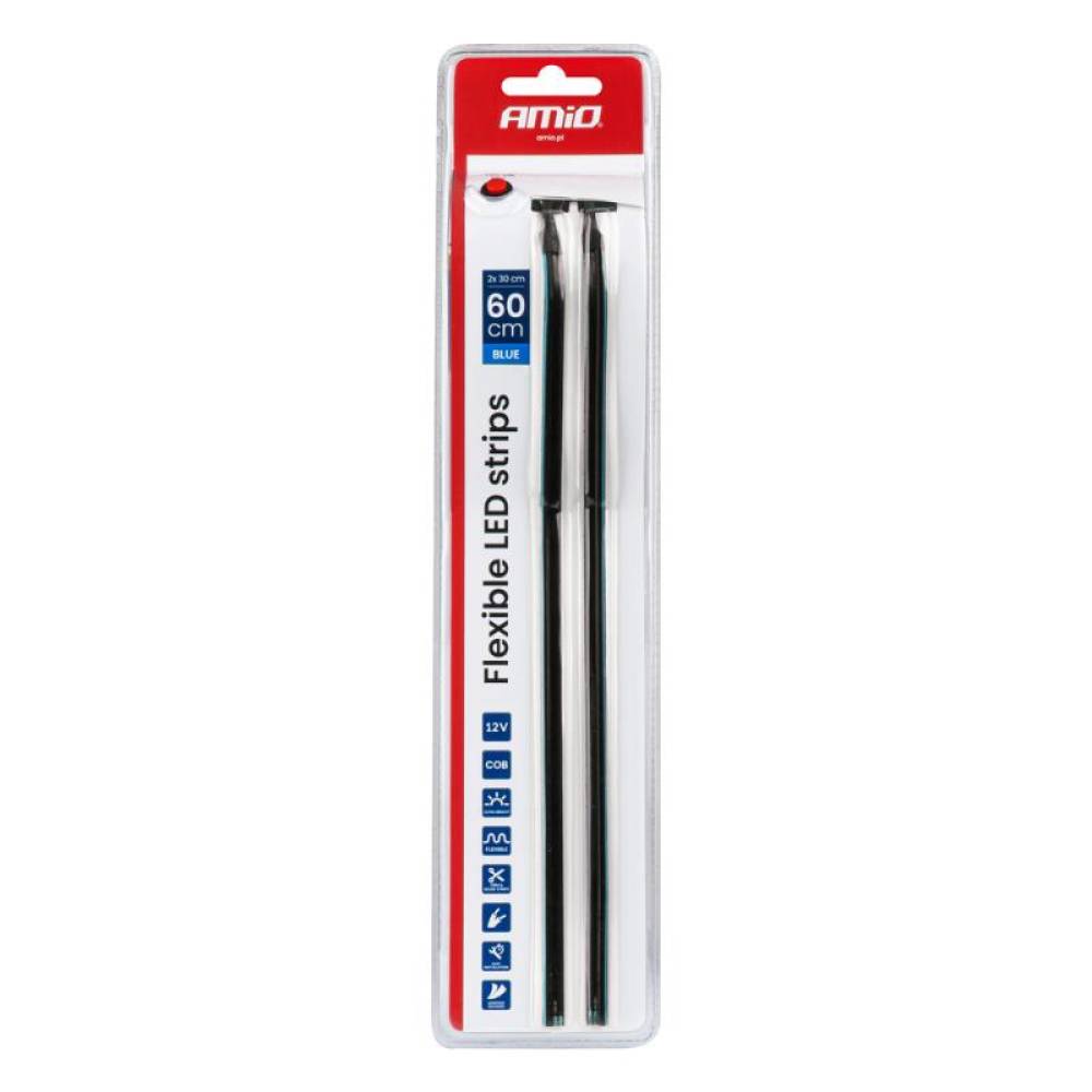 Banda Led Flexibila, COB, Albastru, 2x30cm, 12V, Amio 04578