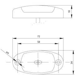 Lampa gabarit 72x34 LED, rosie, 12-30V FT-025/C Fristom 