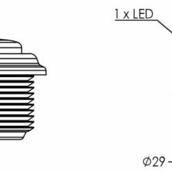Lampa semnalizare LED, rotunda fi29, incastrabila fi21, LED, W216 1467 Was
