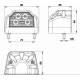 Lampa numar cu cocoasa, 96x64, 4 LED-uri, rosie, cu papuci, FT-031-A Fristom 