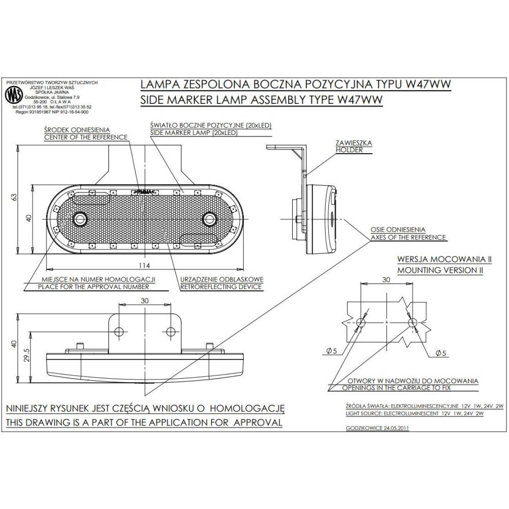 Lampa gabarit 114x63, LED, W47ww 534Z Was Lampa gabarit 114x63, LED, W47ww 534Z Was