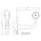Lampa gabarit cu brat cu cot 90°, 175mm, LED, alb-rosie, 12-36V, FT-009-F Fristom