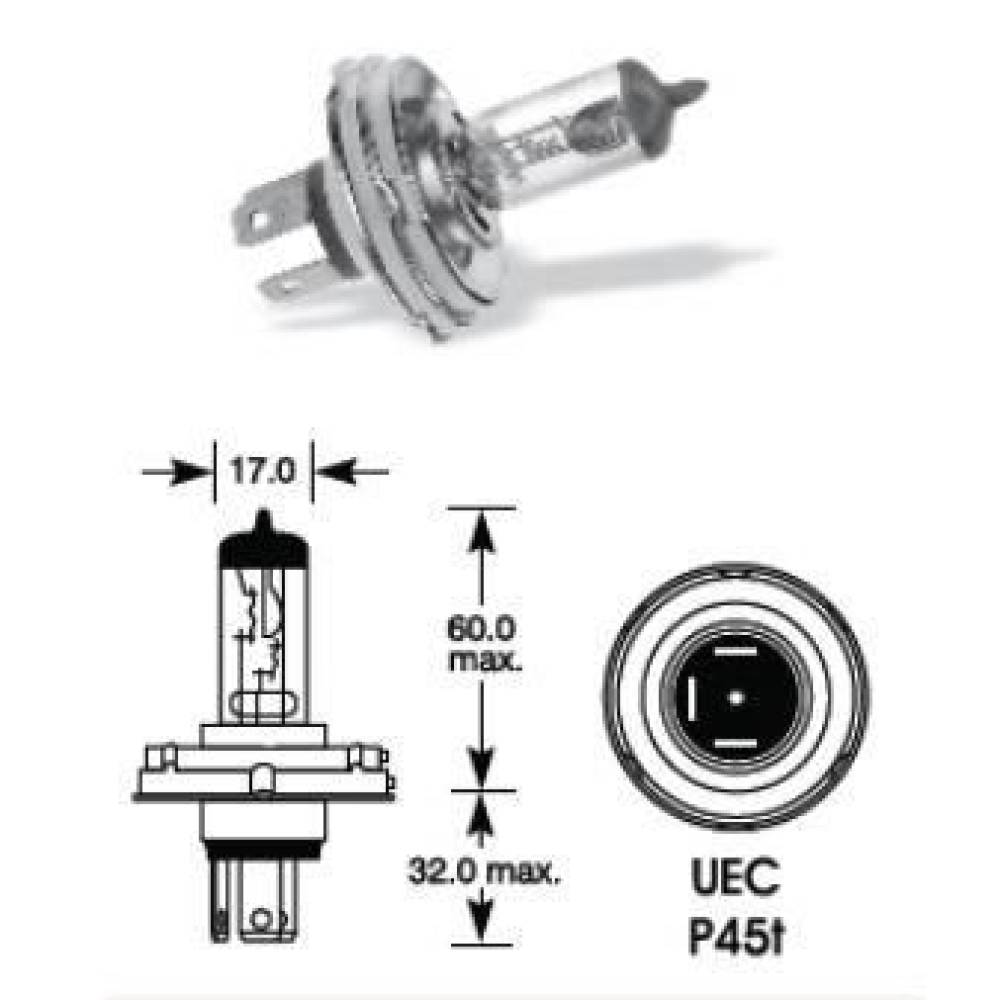Bec H4 12V 60/55W P45, TES1306 SUMEX 