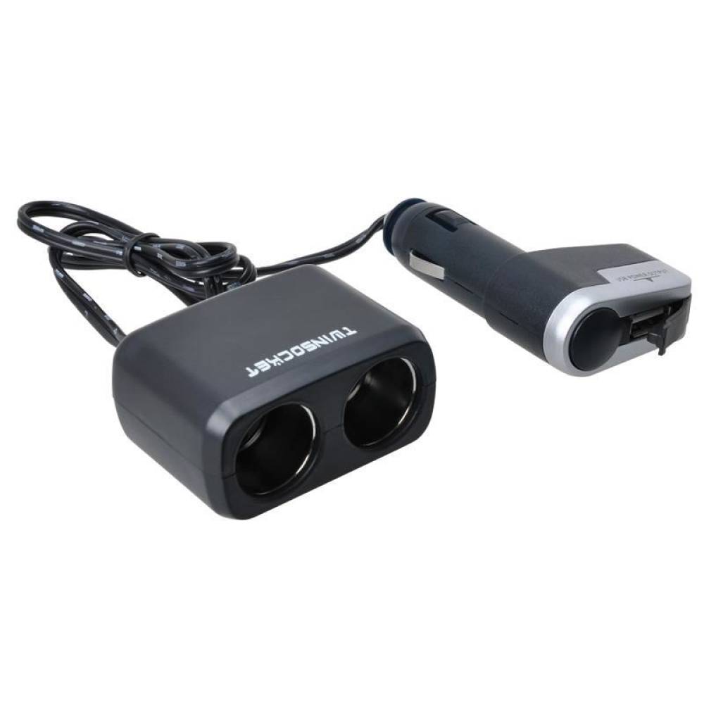 Stecher 2 prize, 12 / 24V, cu fir si USB, 7526 Automax Stecher 2 prize, 12 / 24V, cu fir si USB, 7526 Automax