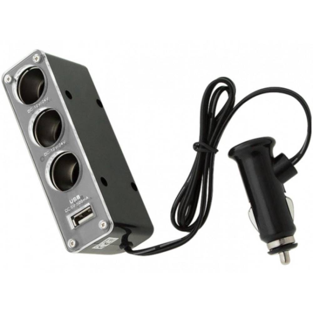 Stecher 3 prize 12 / 24V cu fir si USB 7519 Automax