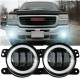 Set 2 proiectoare ceata cu DRL (Angel Eyes) 3 functii, lumini de zi, ceata si semnalizare, fi90mm, Dacia, Renault, Jeep, Dodge, Chrysler, BK69122