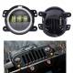 Set 2 proiectoare ceata cu DRL (Angel Eyes) 3 functii, lumini de zi, ceata si semnalizare, fi90mm, Dacia, Renault, Jeep, Dodge, Chrysler, BK69122