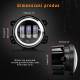 Set 2 proiectoare ceata cu DRL (Angel Eyes) 3 functii, lumini de zi, ceata si semnalizare, fi90mm, Dacia, Renault, Jeep, Dodge, Chrysler, BK69122