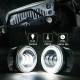 Set 2 proiectoare ceata cu DRL (Angel Eyes) 3 functii, lumini de zi, ceata si semnalizare, fi90mm, Dacia, Renault, Jeep, Dodge, Chrysler, BK69122