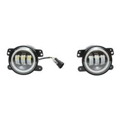 Set 2 proiectoare ceata cu DRL (Angel Eyes) 3 functii, lumini de zi, ceata si semnalizare, fi90mm, Dacia, Renault, Jeep, Dodge, Chrysler, BK69122