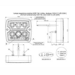 Lampa semnalizare cu pozitie, cu LED-uri,  LZD 2239  Horpol