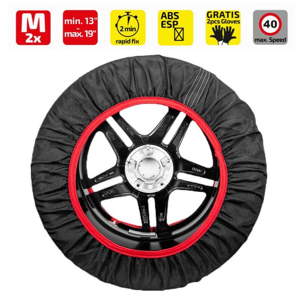 Set 2 huse antiderapante zapada, marimea M, 13''- 18'' Snow Grip Pro 735.52 Heyner 