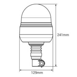 Girofar 12/24V, h241, 39 LED-uri, prindere pe tija flexi, 01501 Amio