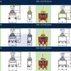 Intrerupator ON/OFF/ON E-TEN 1122, 3 faze, metal, 15A, 250V, Intrerupator ON/OFF/ON E-TEN 1122, 3 faze, metal, 15A, 250V,