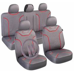 Set 4 bucati huse auto, volan si centura Grey Classic 47264 CarCo