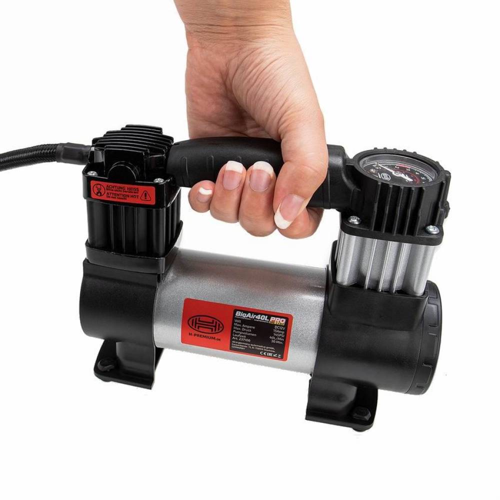 Compresor aer 12V, 10bar, Bigair 40L cu lanterna 237.10 Heyner
