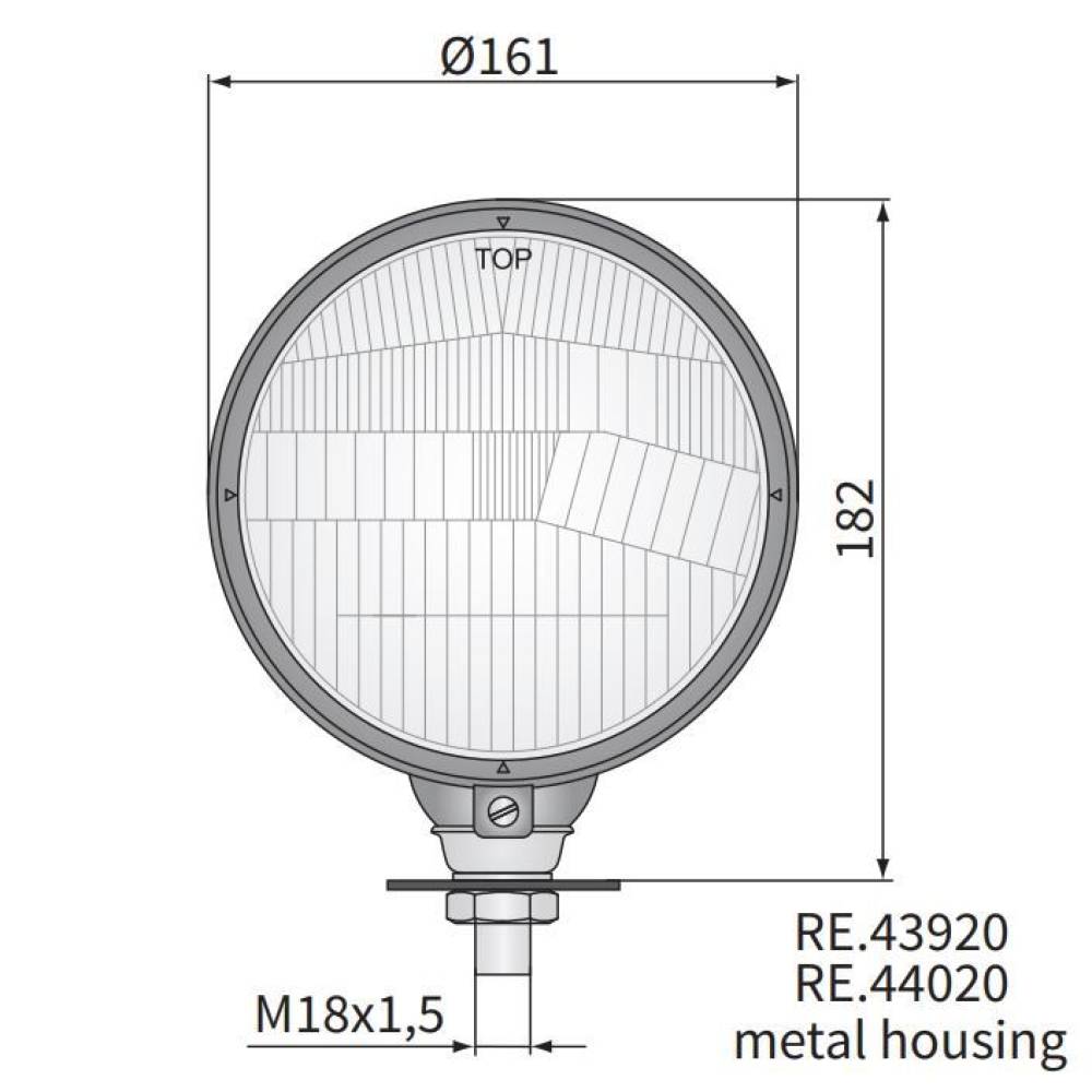Far tractor rotund Ursus, metal, cu pozitie, fara bec, H4, 43920 Zelmot Wesem Far tractor rotund Ursus, metal, cu pozitie, fara bec, H4, 43920 Zelmot Wesem
