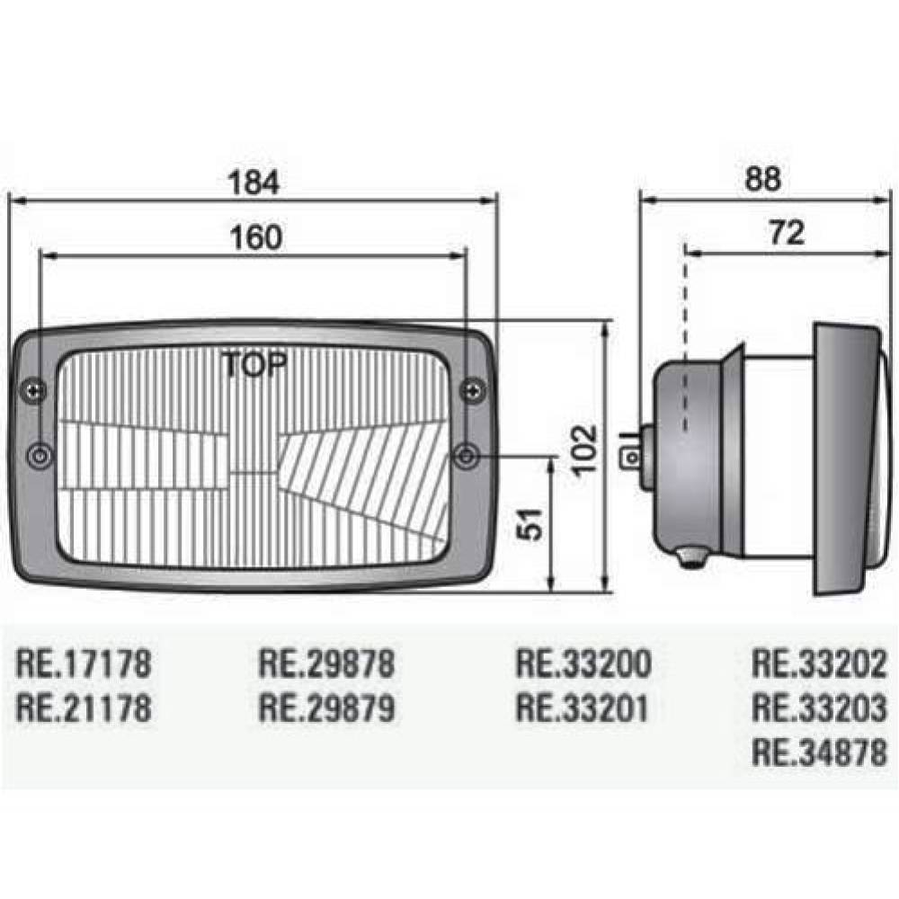 Element optic cu rama si pozitie 17178 Wesem, pentru far tip Zetor