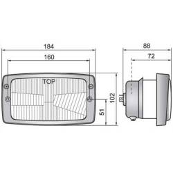 Element optic cu rama si pozitie 17178 Wesem, pentru far tip Zetor