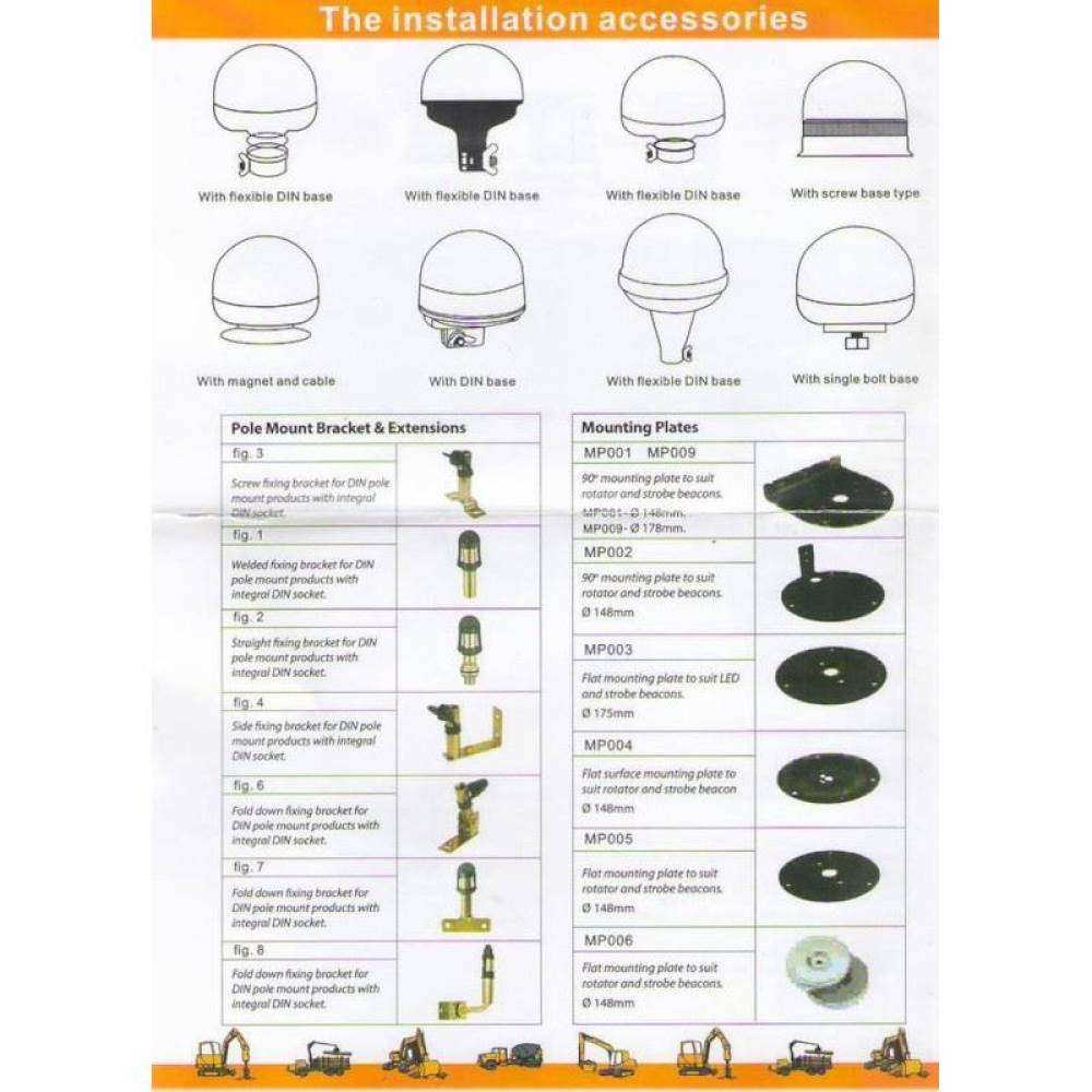 Girofar 12/24V, h205, 80 LED-uri, prindere pe tija flexi, 0688 Automax