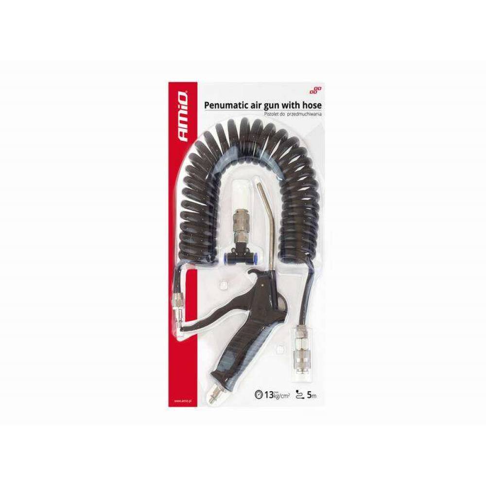 Furtun cu pistol aer cabina, 5m/8mm, gros, 13Atm, mufa T 3/8