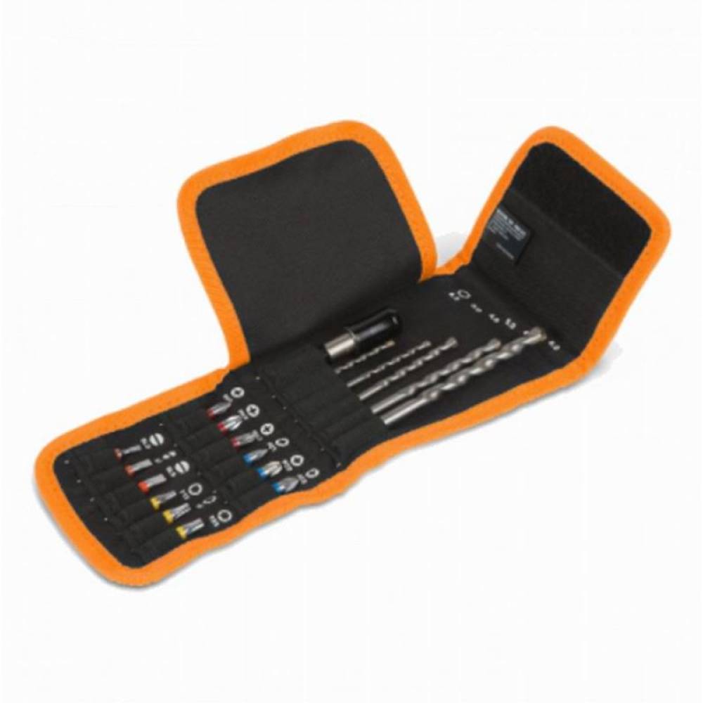 Trusa varfuri 12 biti si 5 burghie, cu husa, set 18 bucati, 11003 Handy