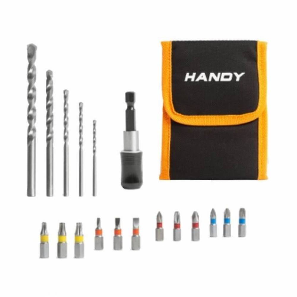 Trusa varfuri 12 biti si 5 burghie, cu husa, set 18 bucati, 11003 Handy